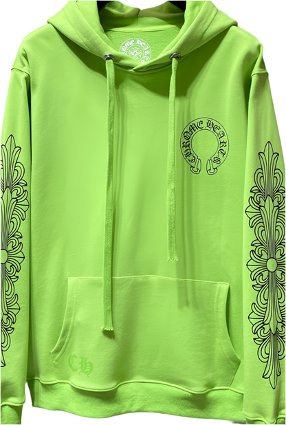 CHROME Heart Lime Green Pullover