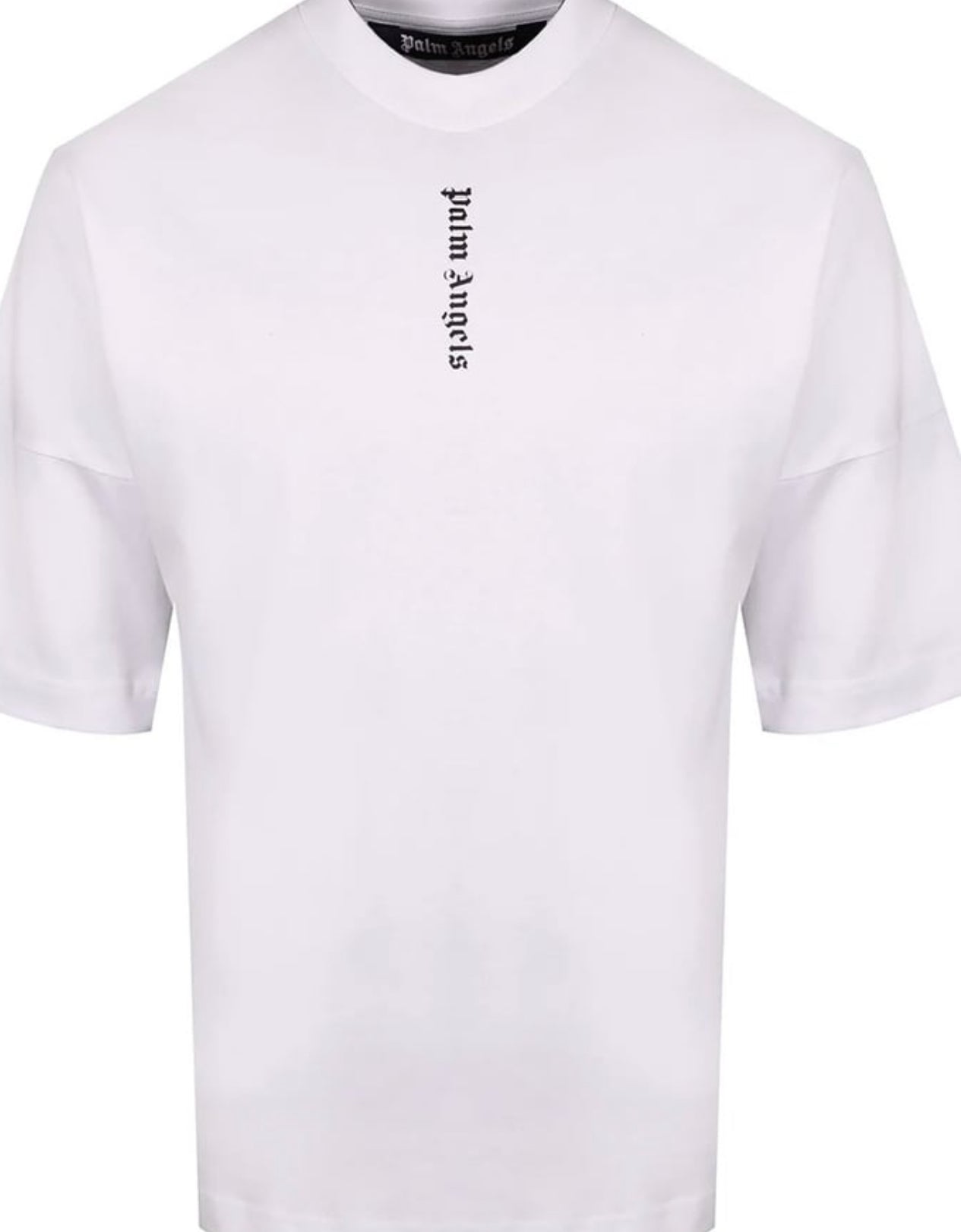 PALM ANGELS VERTICAL LOGO WHITE T-SHIRT