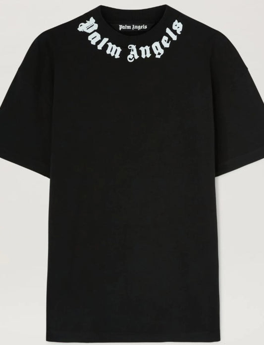 Palm Angel NECK LOGO T-SHIRT BLACK 1003 BLACK OFF WHITE