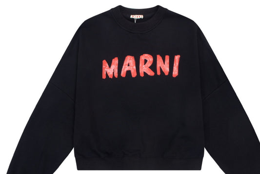 Marni Print Logo Black/Red Sweatshirt