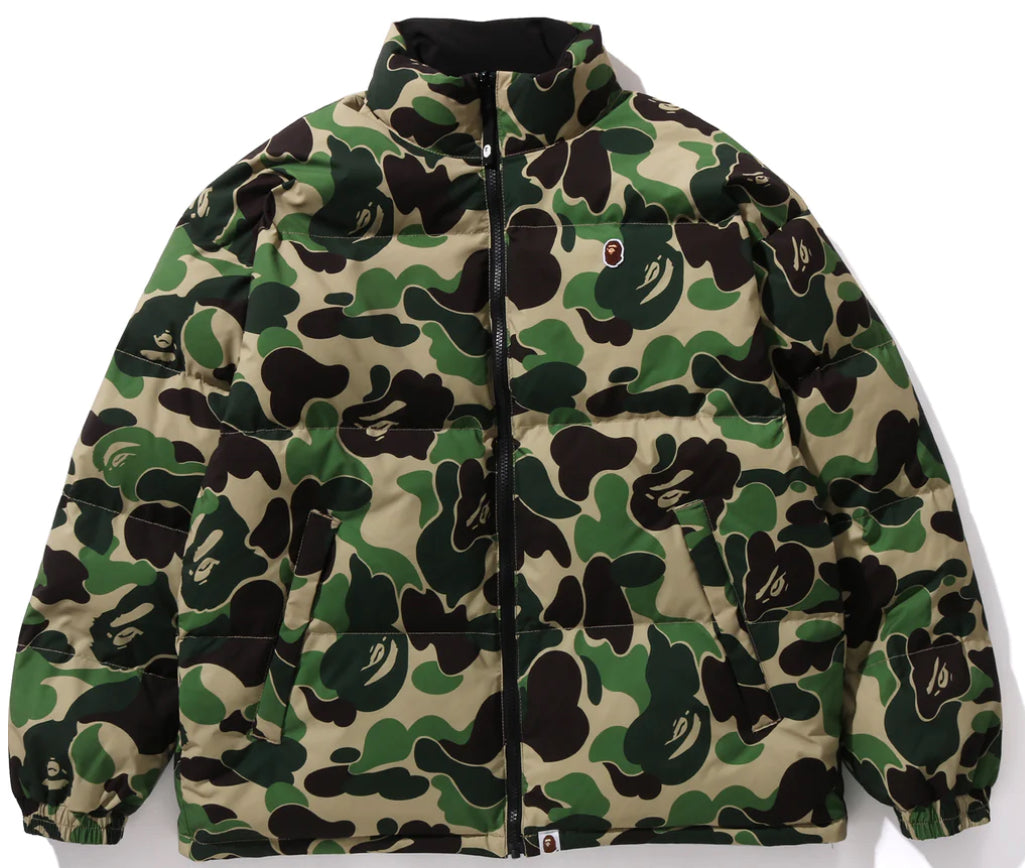 ABC CAMO REVERSIBLE DOWN JACKET RELAXED FIT GREEN PUFF COAT