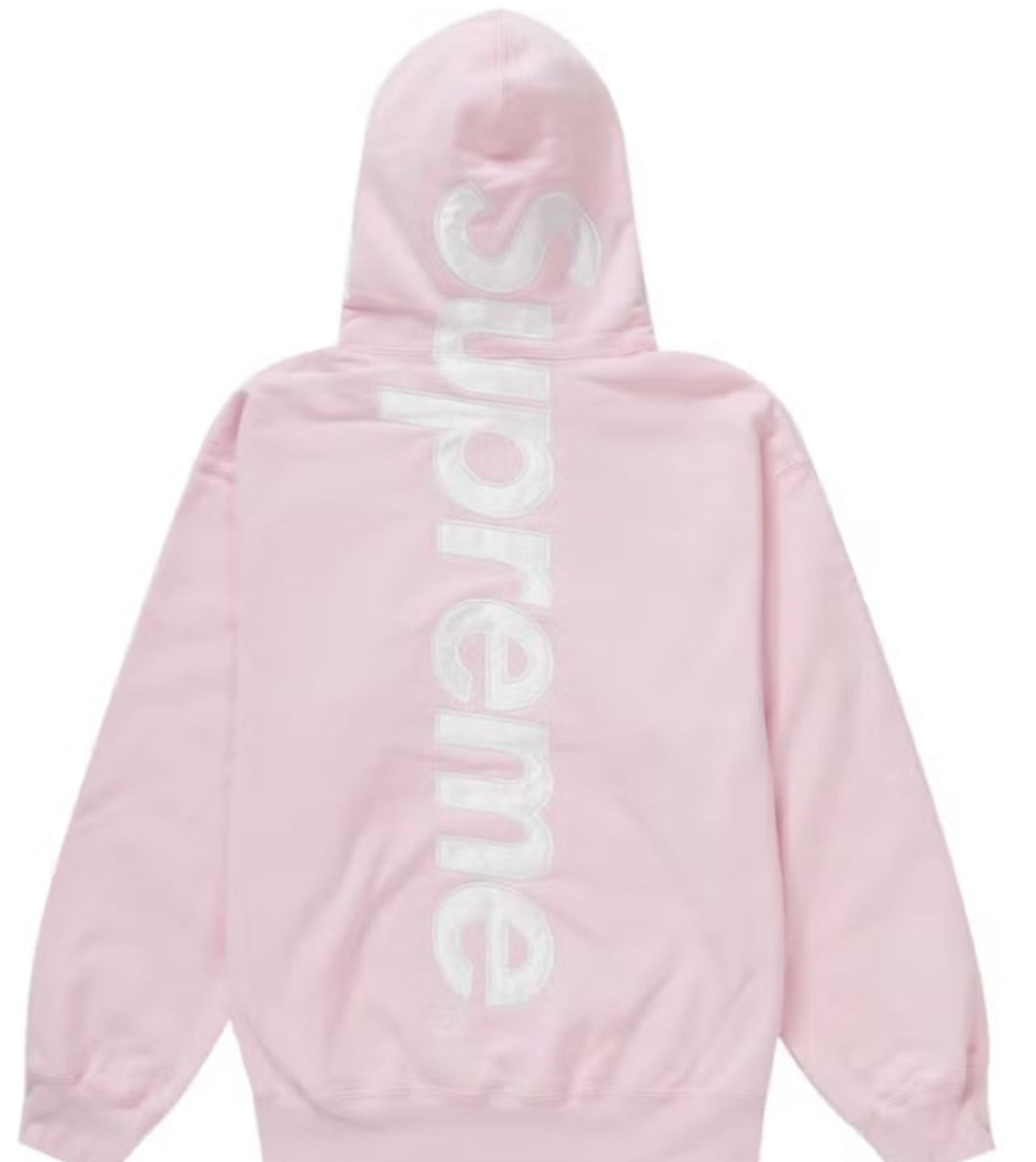 Supreme Satin Appliqué Hooded Sweatshirt (FW23) Light Pink