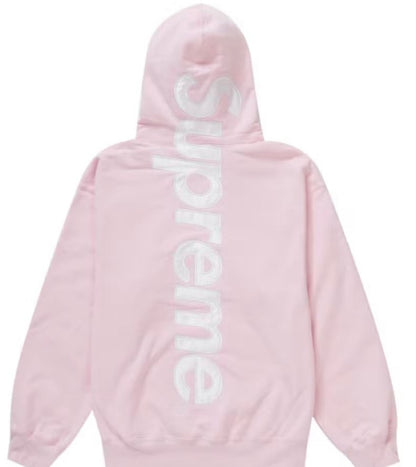 Supreme Satin Appliqué Hooded Sweatshirt (FW23) Light Pink