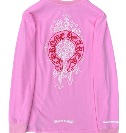 CHROME HEART Pink L/S Red Horseshoe