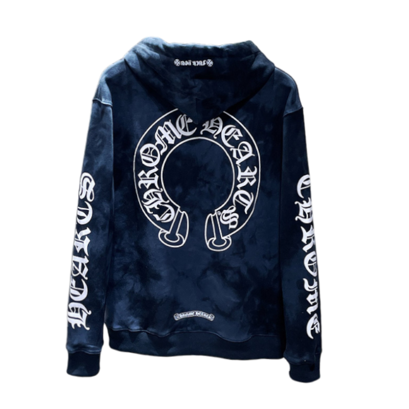 Chrome Hearts Blue Tie Dye Horseshoe Hoodie