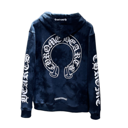 Chrome Hearts Blue Tie Dye Horseshoe Hoodie