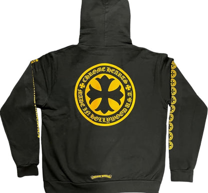 Chrome Hearts Plus Logo Pullover Hoodie Black/Yellow