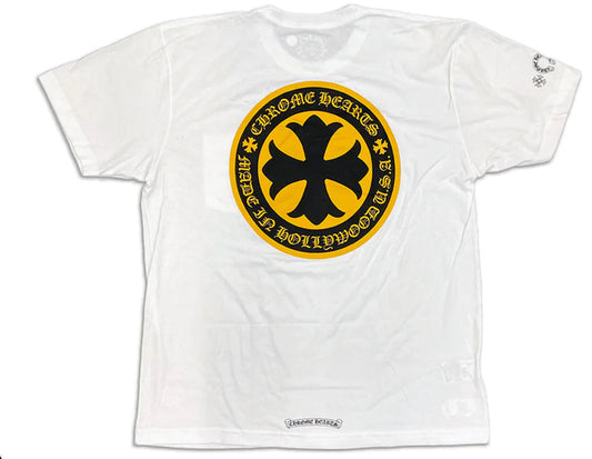 HOLLYWOOD YELLOW PLUS CROSS TEE "WHITE"