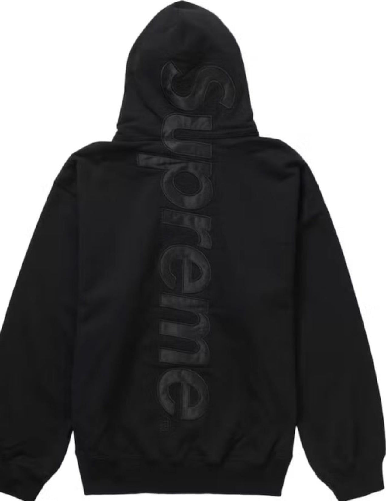 Supreme Satin Appliqué Hooded Sweatshirt (FW23) Black