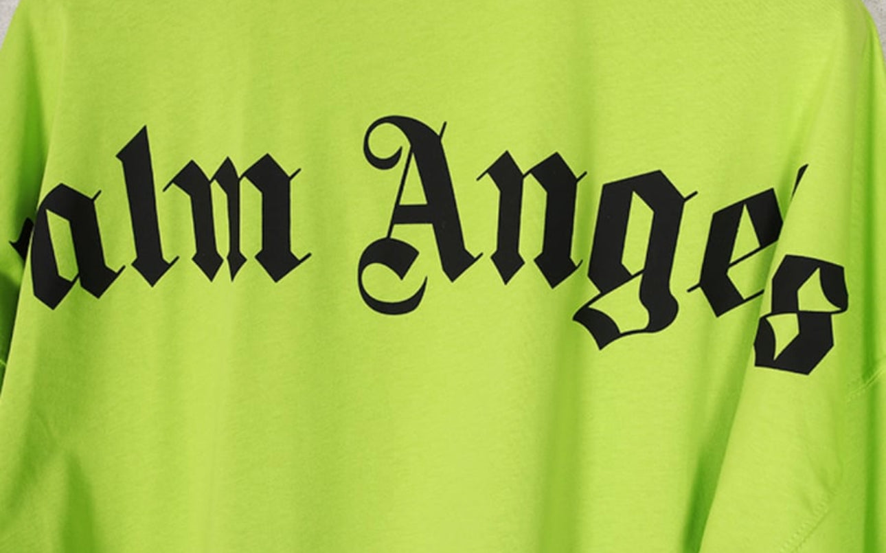 Palm Angels T-Shirt Back Logo T-Shirt Black neon green