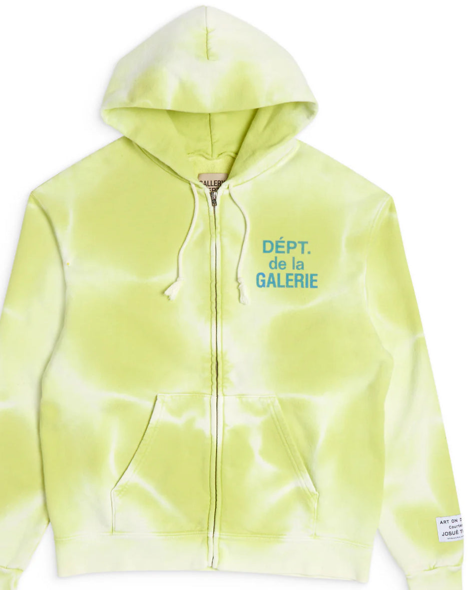 GALLERY DEPT FRENCH ZIP HOODIE LIME GREEN