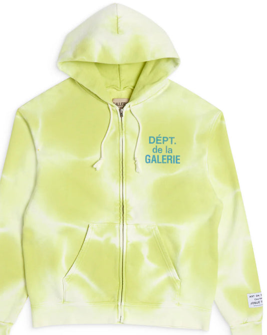 GALLERY DEPT FRENCH ZIP HOODIE LIME GREEN