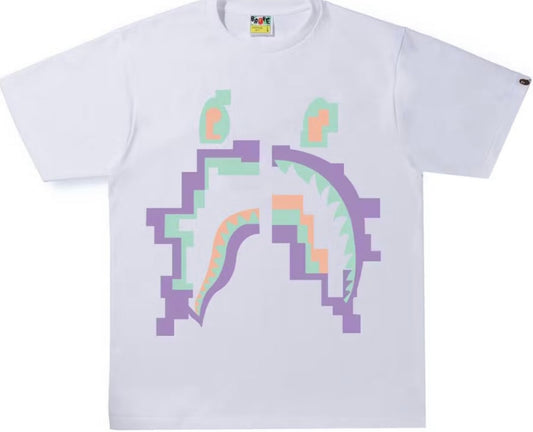 BAPE Digital Shark Tee White