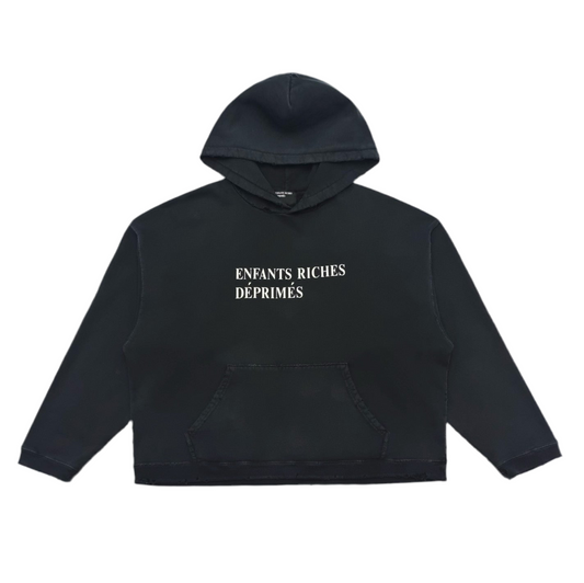 ENFANTS RICHES DÉPRIMÉS
Logo-Print Distressed Cotton-Jersey Hoodie