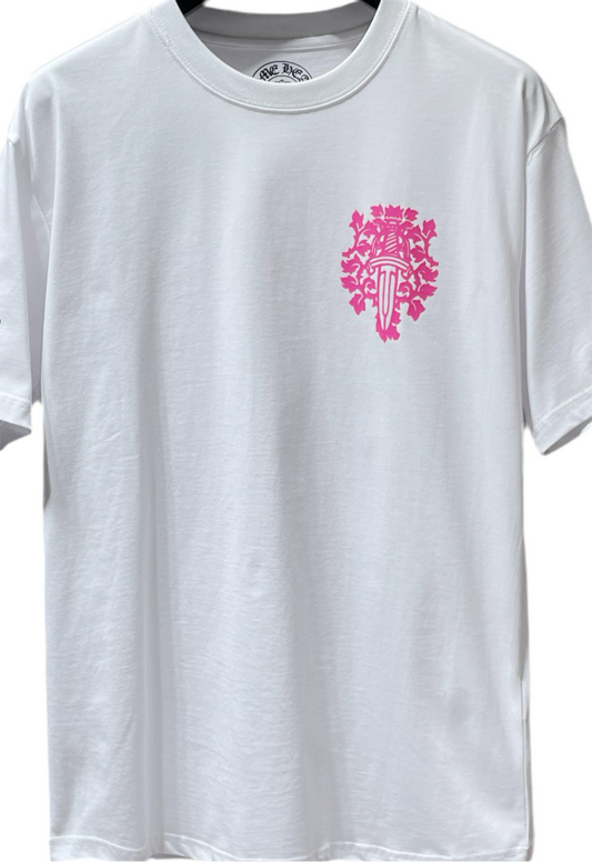 Chrome Heart White Tee Pink Sword