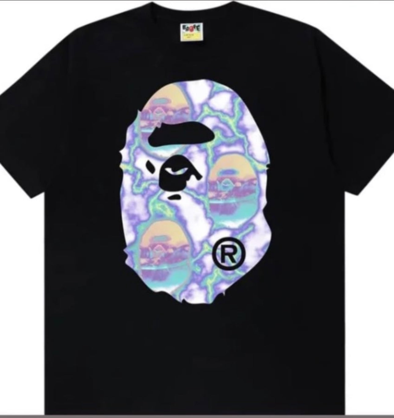 BAPE Lightning By Bathing Relaxed Fit Tee 'Black/Blue'