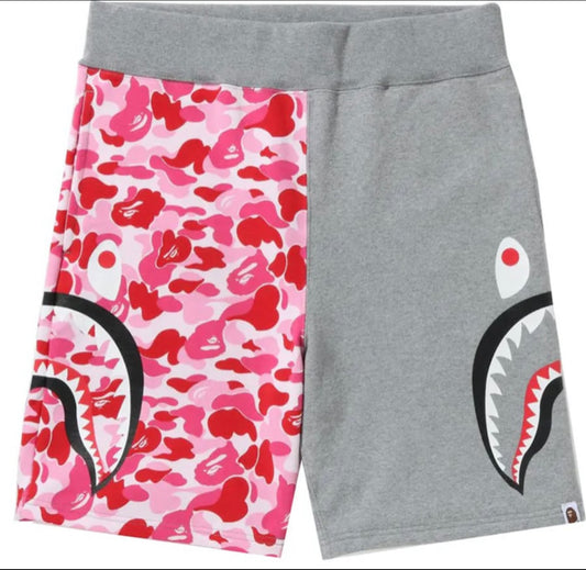 BAPE ABC Camo Side Shark Sweat Shorts Pink