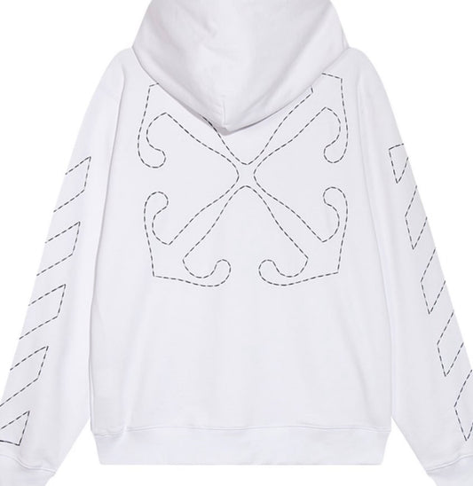 Stitch Arr Diags OFF WHITE hoodie White