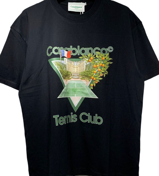 CASABLANCA Exclusive Black 'Tennis Club Icon' T-Shirt