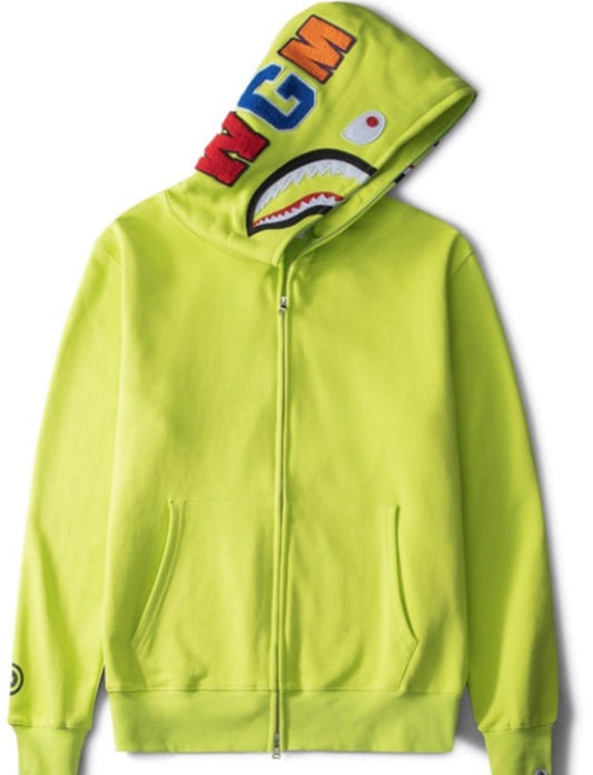 BAPE Shark Full Zip Hoodie 'Lime Green'