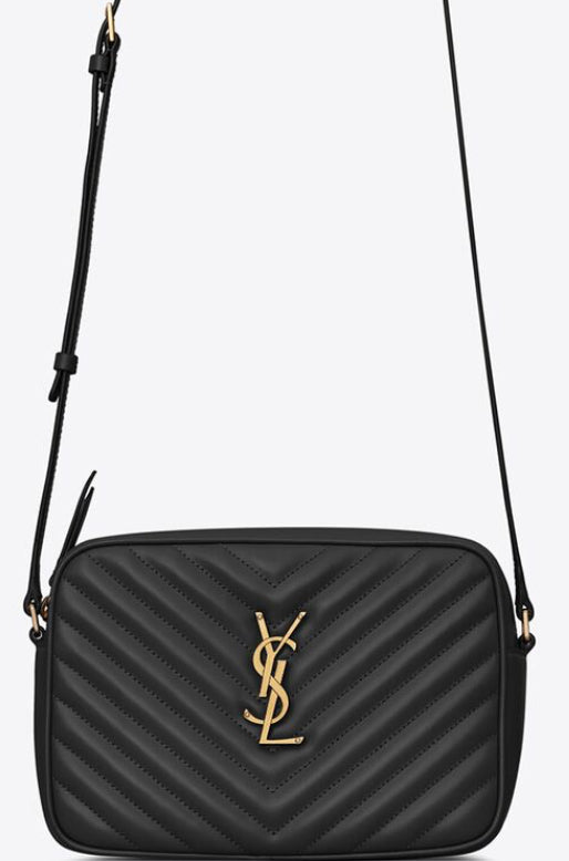 SAINT LAURENT YSL LOU CAMERA BAG IN QUILTED LEATHER Black