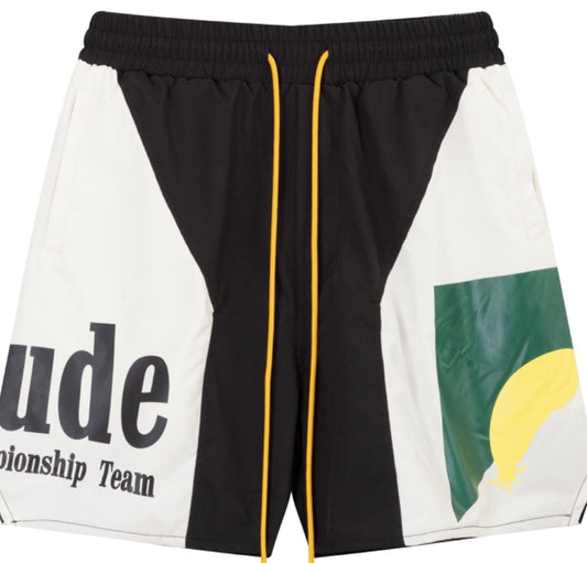 Rhude Panel Logo Shorts Black