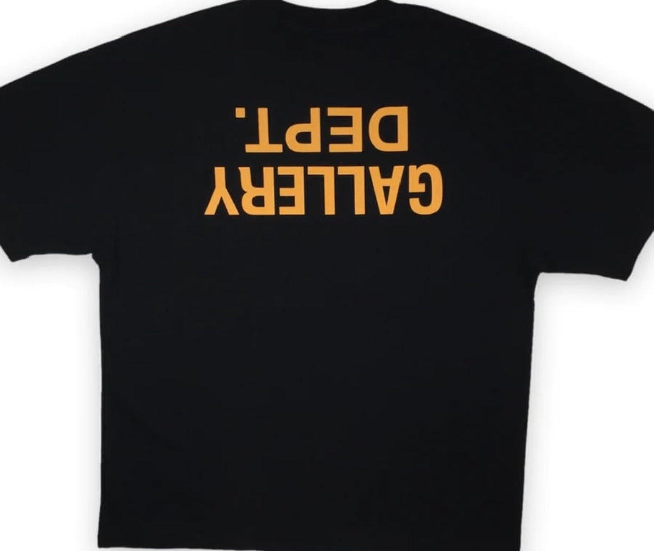 GALLERY DEPT BLACK YELLOW UPSIDE DOWN LOGO TEE