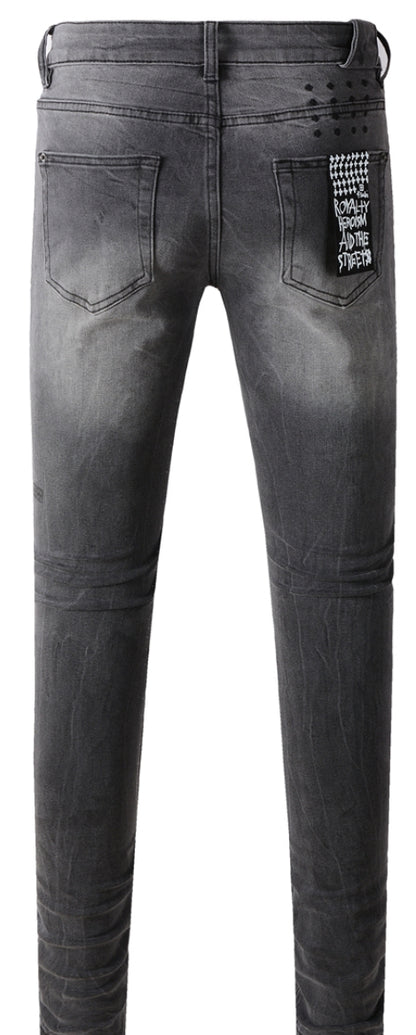 Grey Ksubi Men's Van Winkle Smokescreen Ripped Jeans