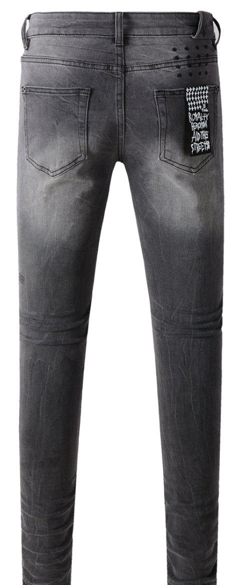 Grey Ksubi Men's Van Winkle Smokescreen Ripped Jeans