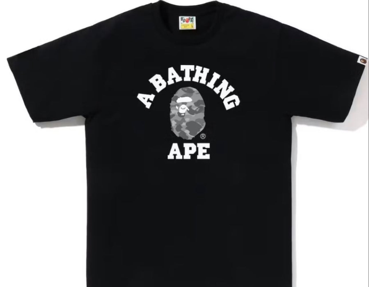 BAPE Honeycomb Camo College Tee Black/Grey