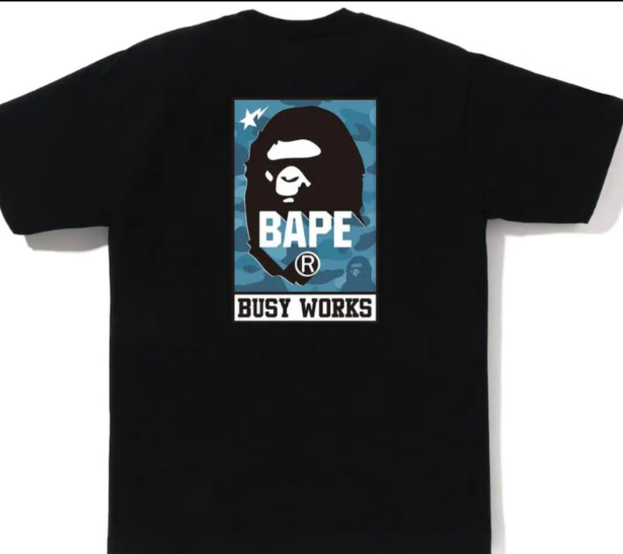 BAPE Honeycomb Camo Bape Busy Works Tee Black Blue