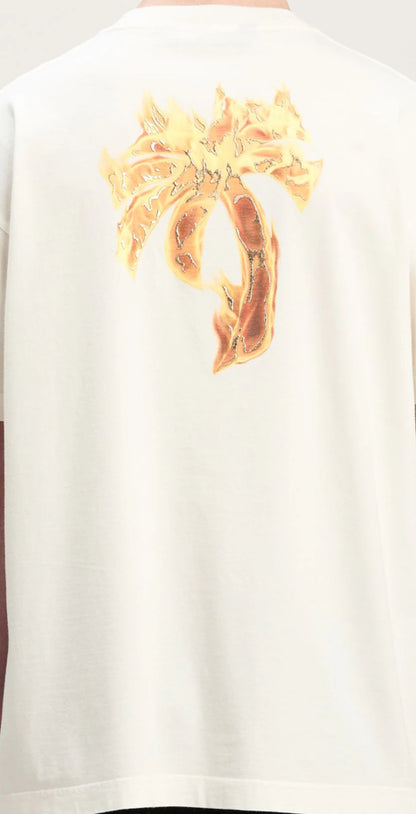 BURNING PALM T-SHIRT
OFF WHITE GOLD