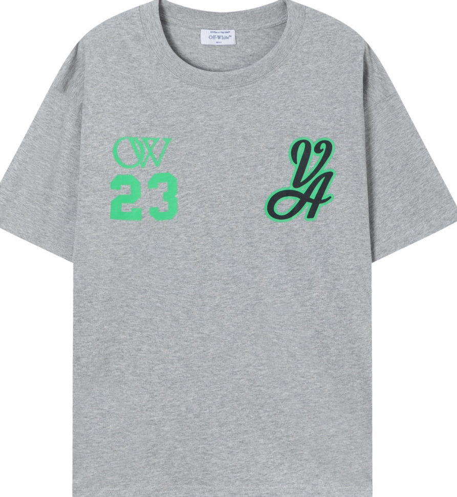 Off-White 23 Varsity Tee "Grey Green"