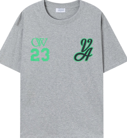 Off-White 23 Varsity Tee "Grey Green"