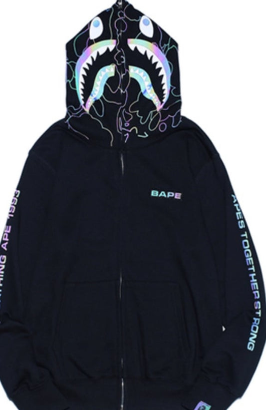 BAPE reflective holographic Jacket Black