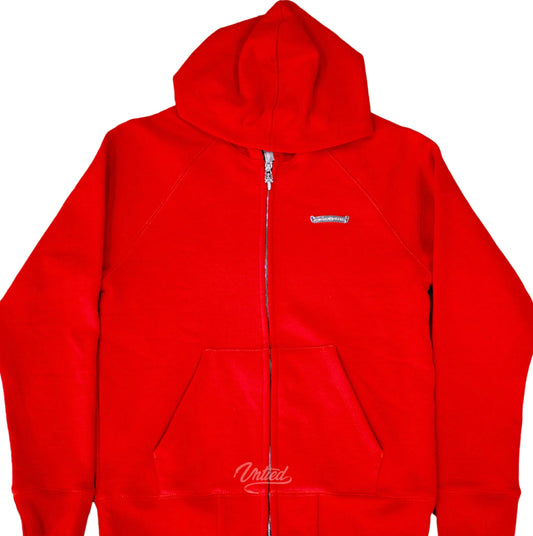 CHROME HEARTS EMBROIDERED ROCKER ARCH ZIP UP "RED"