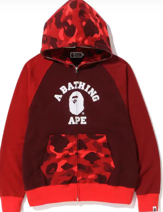 BAPE Color Camo Relaxed Fit Full Zip Hoodie
Red