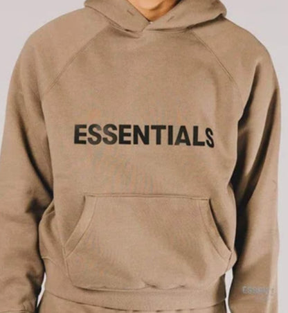 FEAR OF GOD ESSENTIALS 3D Silicon Applique Pullover Hoodie Taupe